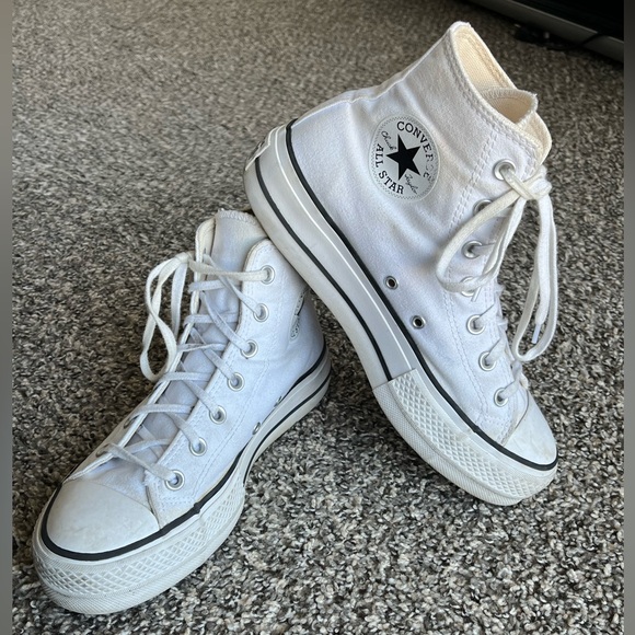 Converse All Stars Shoes - Converse Chuck Taylor Trainers Womens 8 White High Top Shoes Hipster Skater Alt